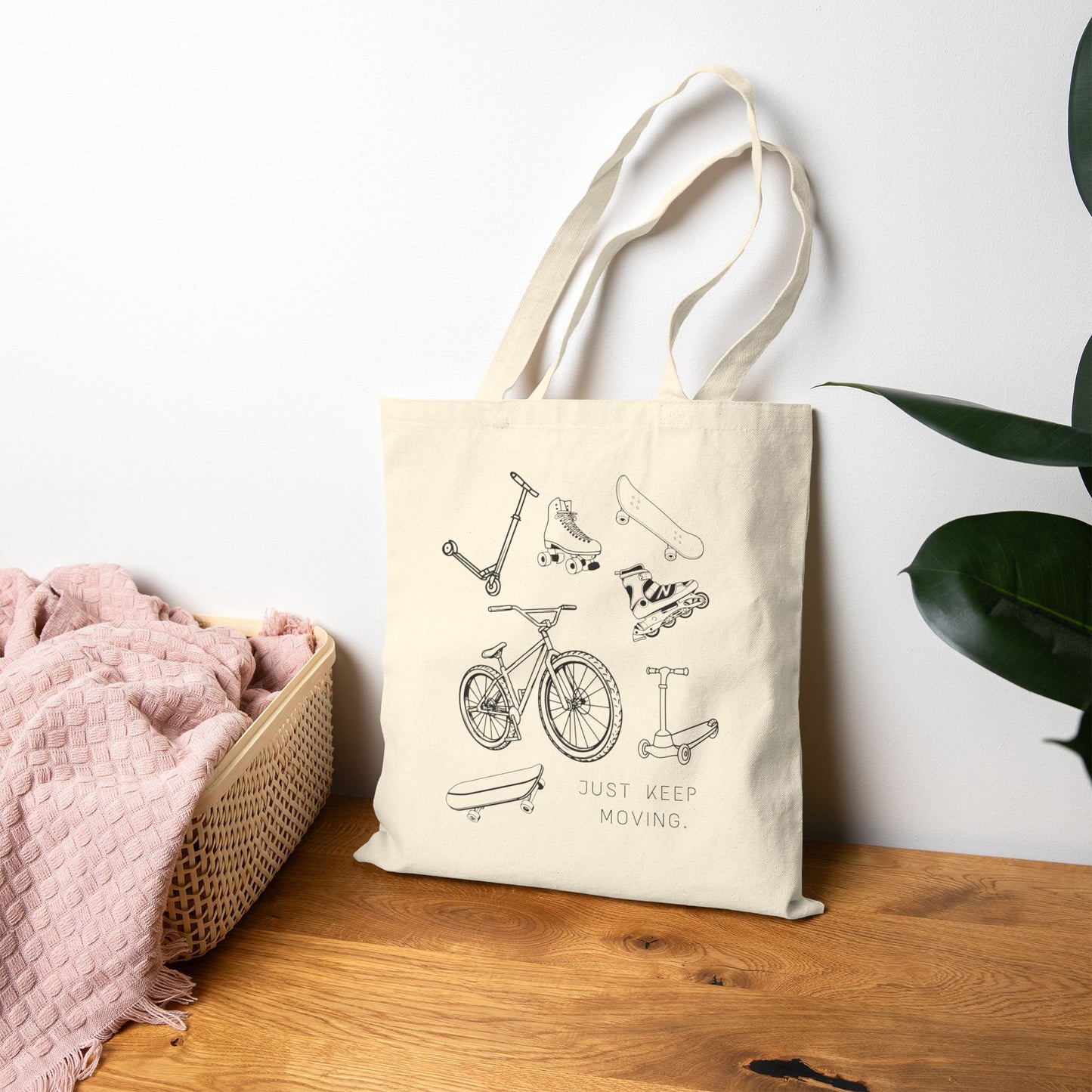 Just Keep Moving Canvas Tote Bag